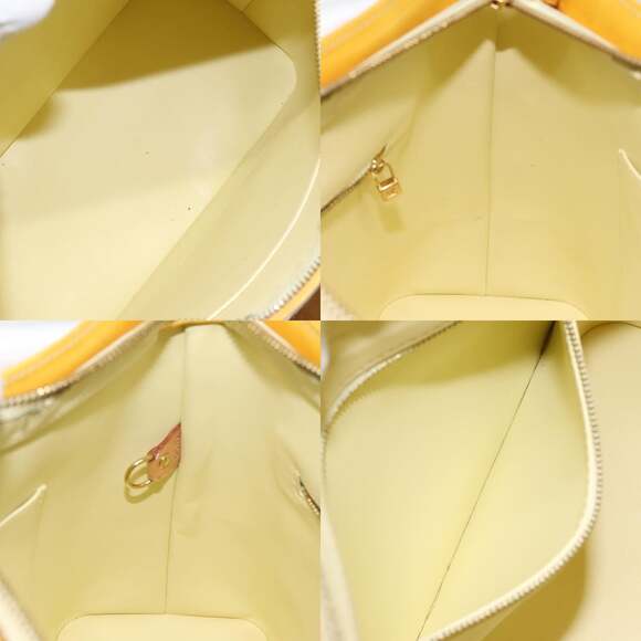 LOUIS VUITTON Monogram Vernis Houston Hand Bag Lime Yellow M91055 - Picture 12 of 13